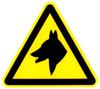 Знак L-51 Осторожно Берегись собаки.