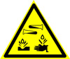 Знак W-04 Опасно Едкие и коррозионные вещества